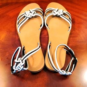 J. CREW- Black and White Sandel